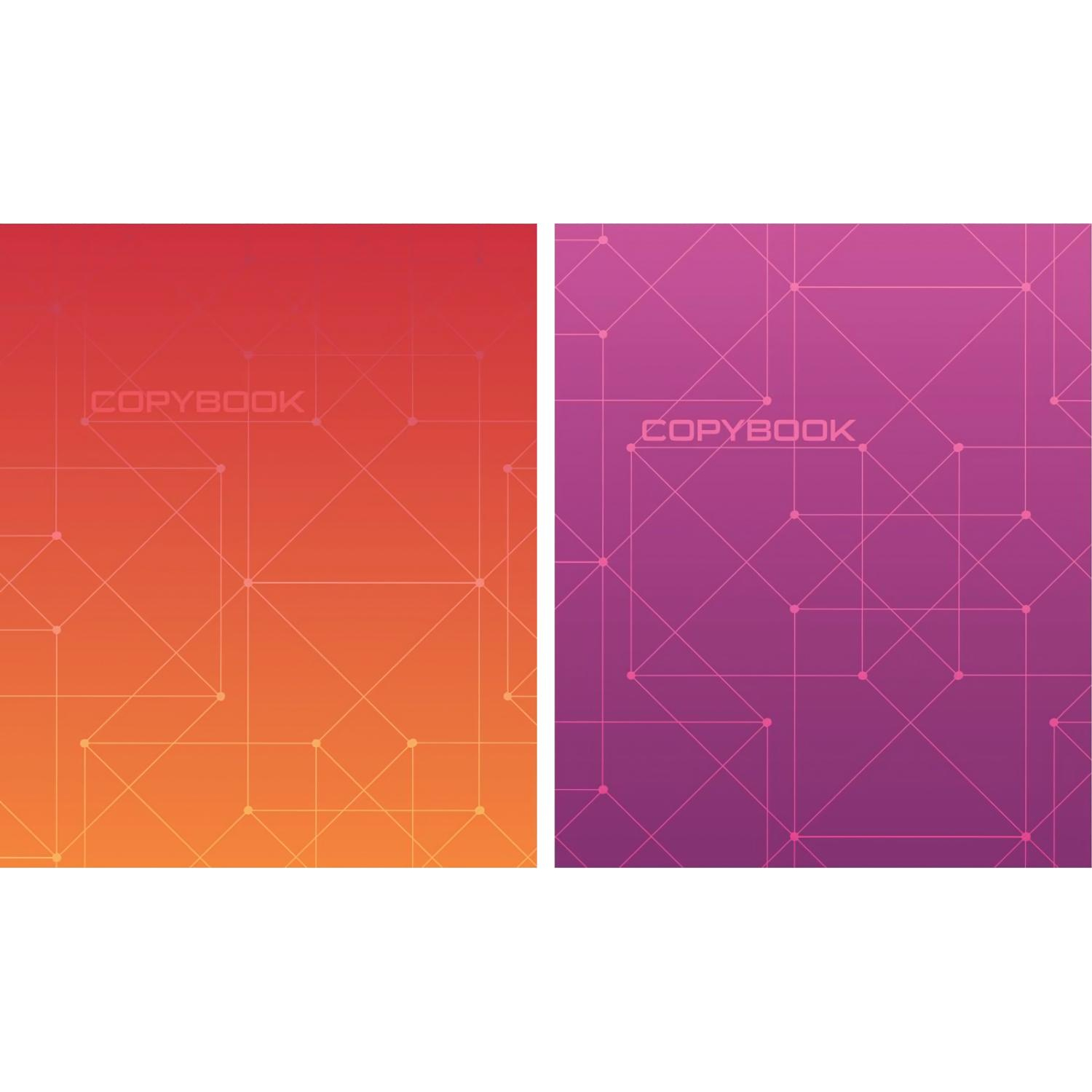 Тетрадь общая А5,48л,кл,скоб,блок-офсет-2 Attache Alpha фиол/красн вассорт - фото 2