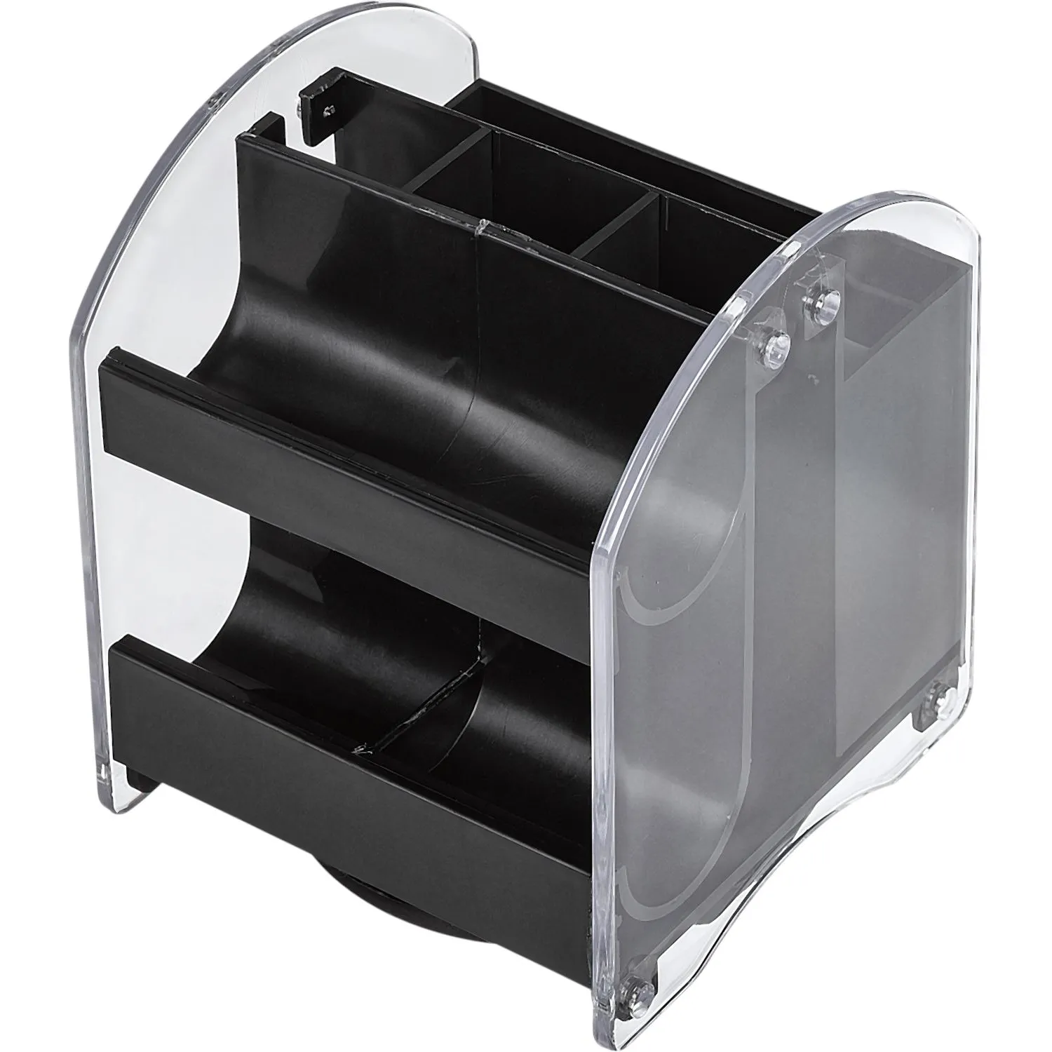 Набор настольный ATTACHE прозрачный/черный, 10 предметов, вращающийся - фото 2