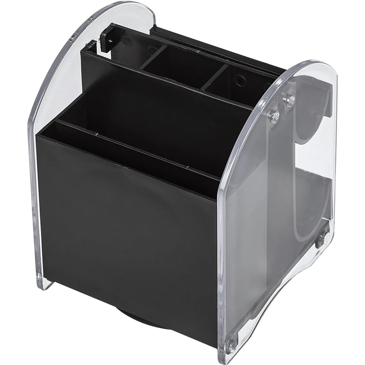 Набор настольный ATTACHE прозрачный/черный, 10 предметов, вращающийся - фото 3