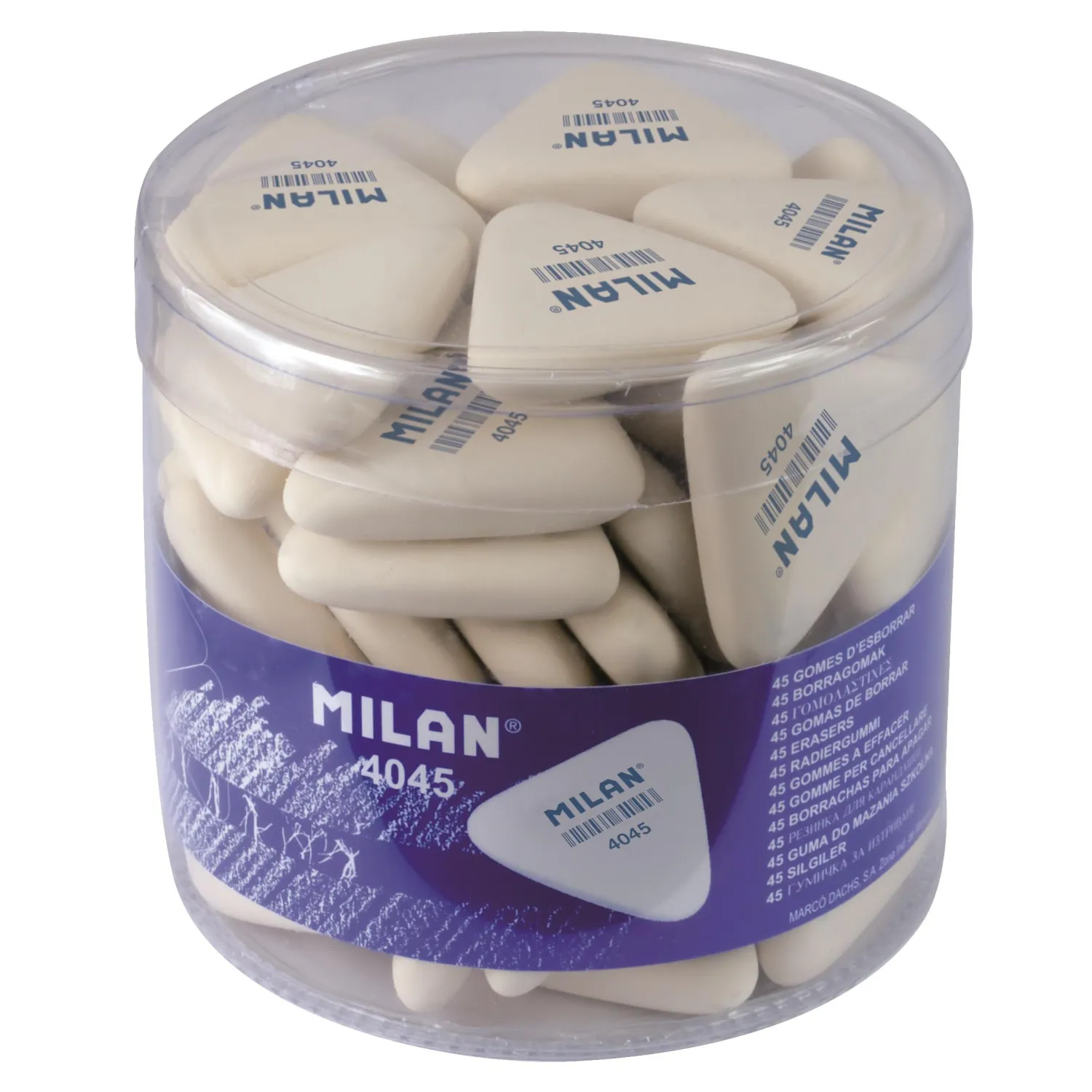 Ластик каучуковый Milan 4045, треугольный, белый - фото 3