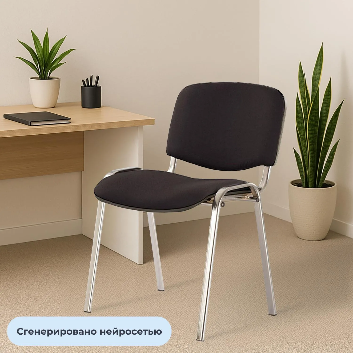 Стул UA_EChair Rio(ИЗО/ISO) хром, ткань черная С-11, поперечина 18 - фото 7