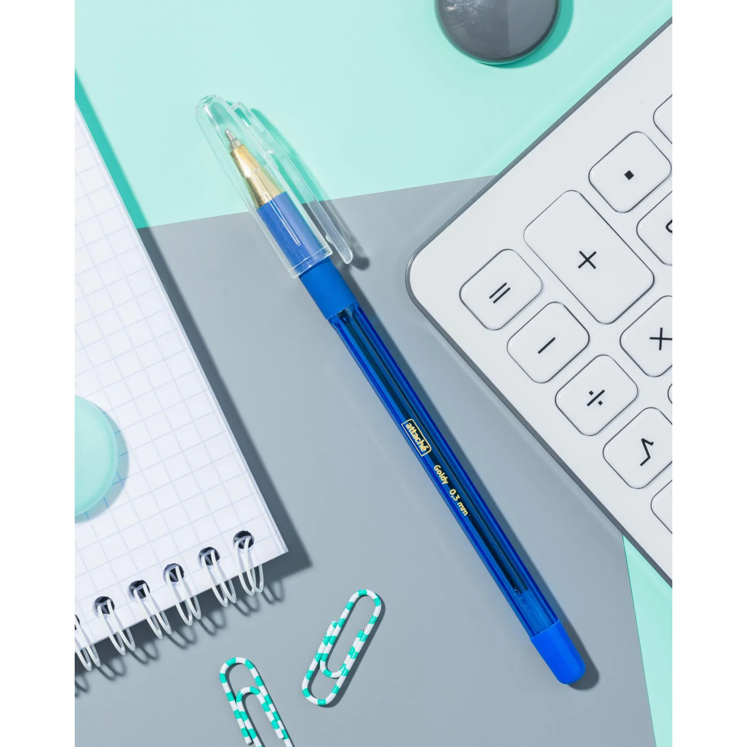 Ручка шариковая неавтомат. Attache Goldy, 0,3мм, син, масл, с манж - фото 7