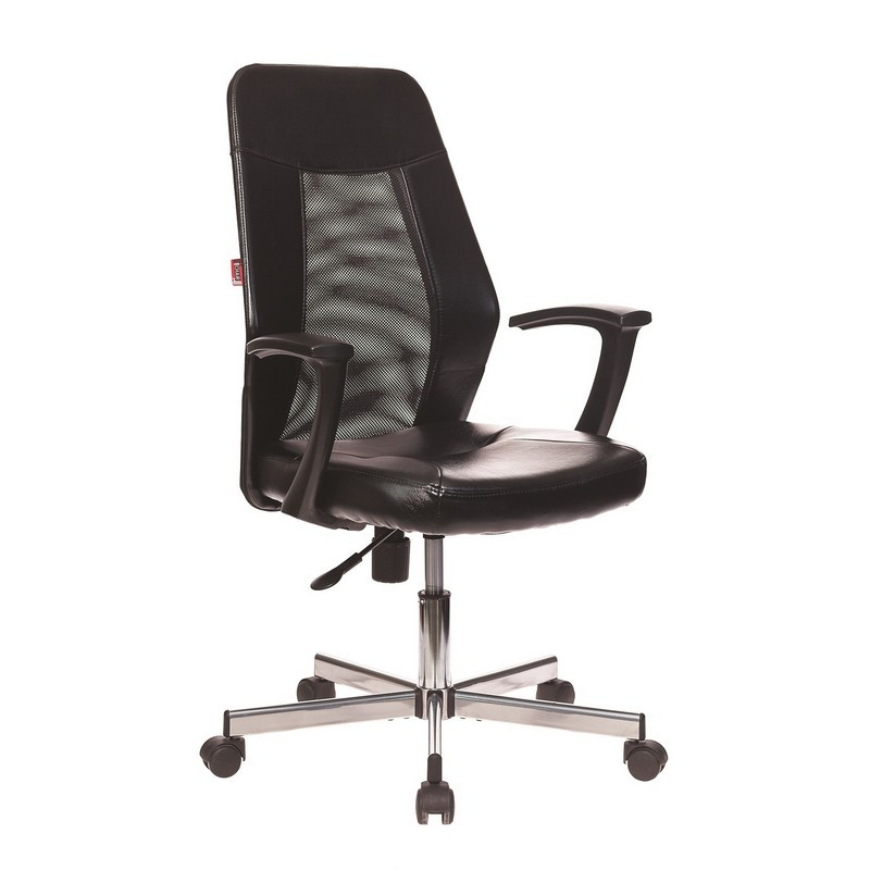 Кресло VB_EChair-225 DSL PTW к/з черный, сетка черная, хром - фото 1