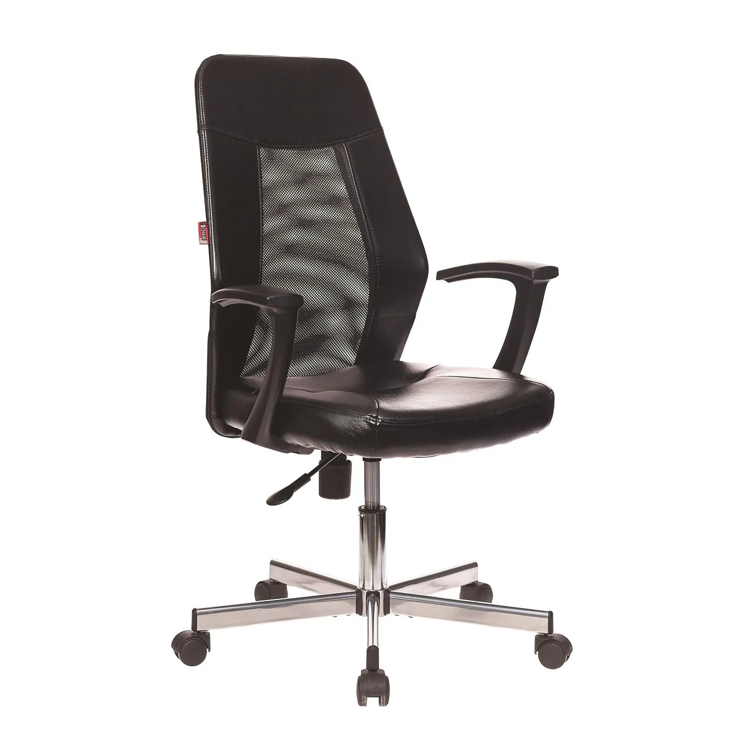 Кресло VB_EChair-225 DSL PTW к/з черный, сетка черная, хром - фото 1