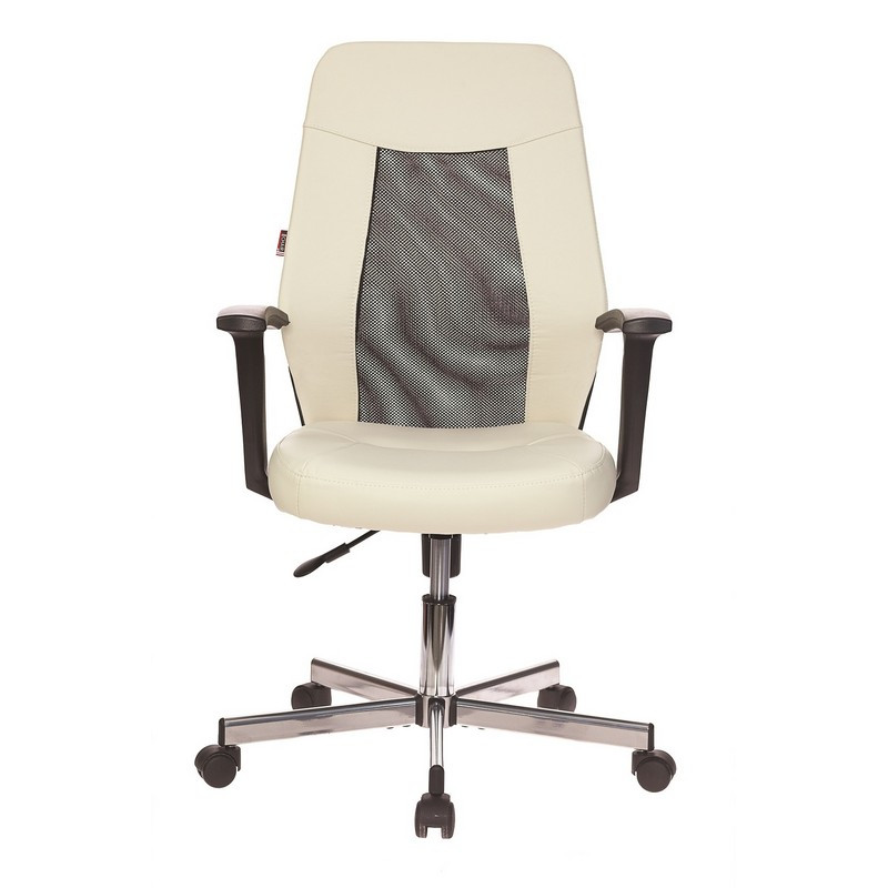 Кресло VB_EChair-225 DSL PTW к/з бежевый OR-10/сетка черная TW, хром - фото 2