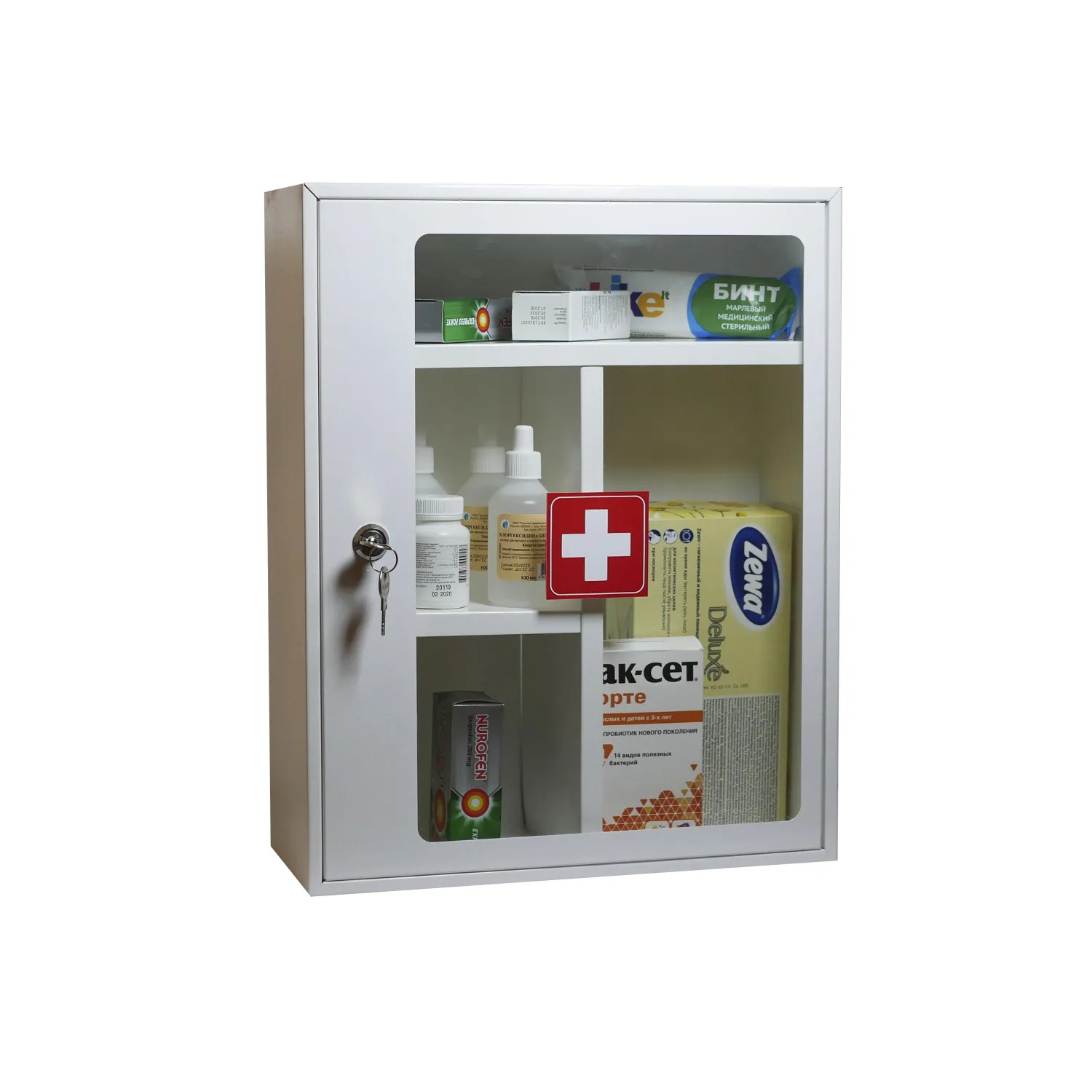 Аптечка металлическая Klesto G45/2 со стеклом - фото 2