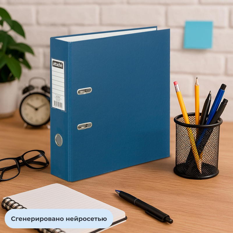 Папка-регистратор 80 мм Attache , синий Экономи,ПБП1,карм.кор - фото 12