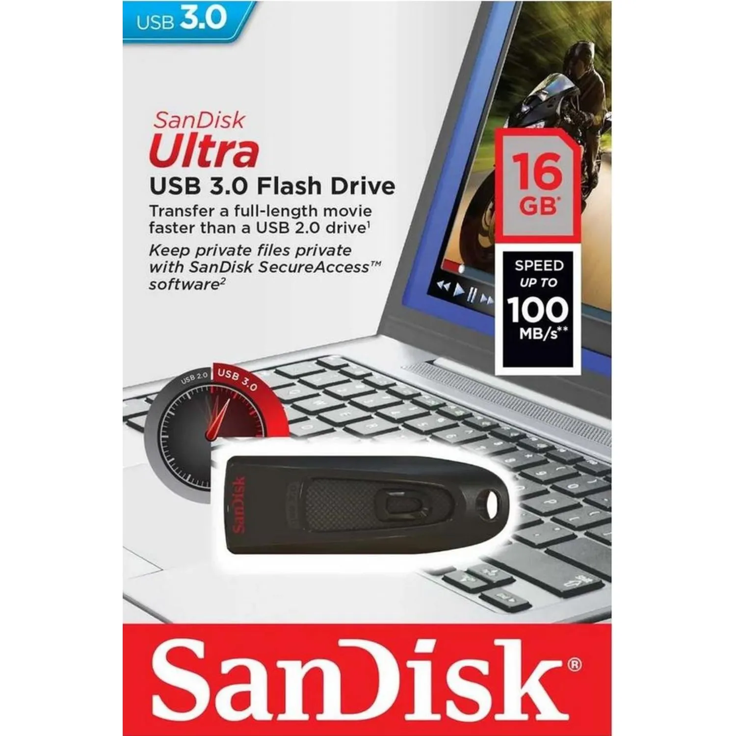 Флеш-память SanDisk Ultra, 16Gb, USB 3.0, чер, SDCZ48-016G-U46 - фото 4