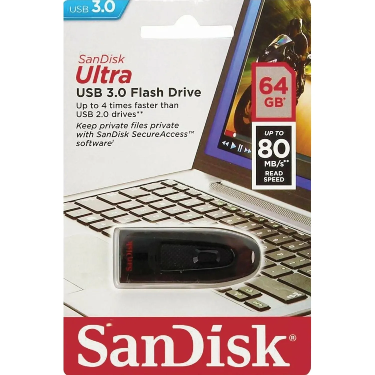 Флеш-память SanDisk Ultra, 64Gb, USB 3.0, чер, SDCZ48-064G-U46 - фото 4
