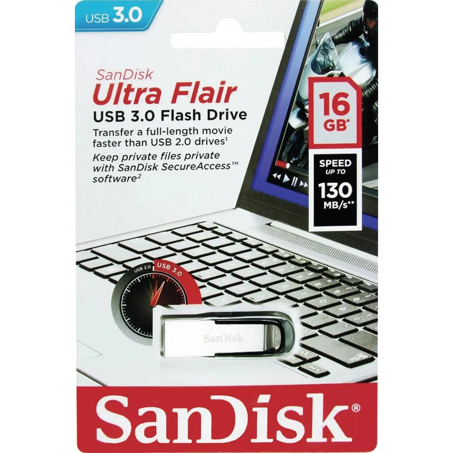 Флеш-память SanDisk Ultra Flair, 16Gb, USB 3.0, с/чер, SDCZ73-016G-G46 Флеш-память SanDisk Ultra Flair, 16Gb, USB 3.0, с/чер, SDCZ73-016G-G46 - фото 4