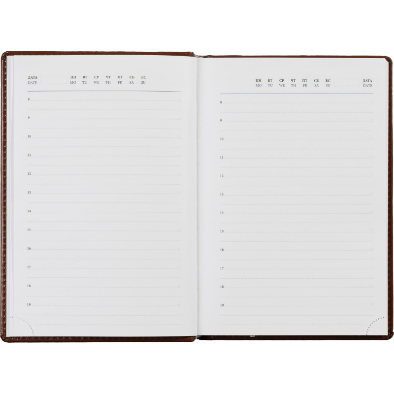Ежедневник недатированный коричн, А5, 148x218, 352стр, Agenda - фото 18