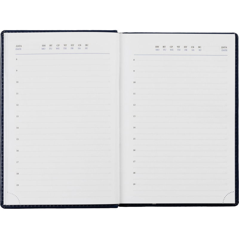 Ежедневник недатированный синий, А5, 148x218, 352стр, Agenda - фото 18