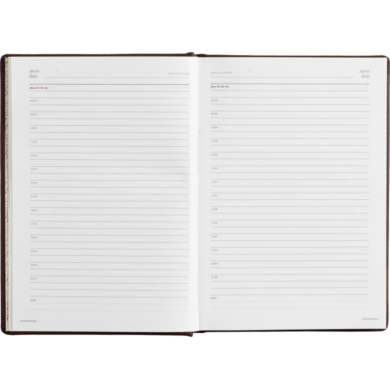 Ежедневник недатированный А5+, 136л, VELVET бордовый  3-115/02 - фото 18