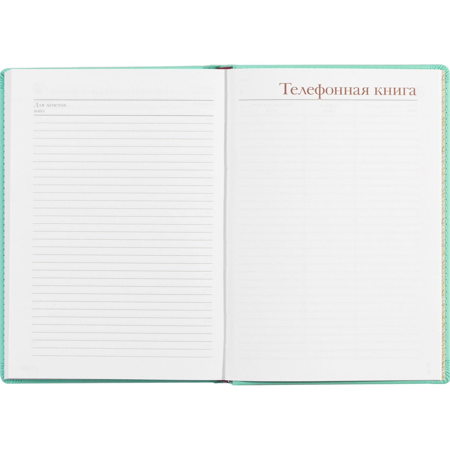 Ежедневник недатированный А5+, 136л, VELVET ментоловый  3-115/33 - фото 16