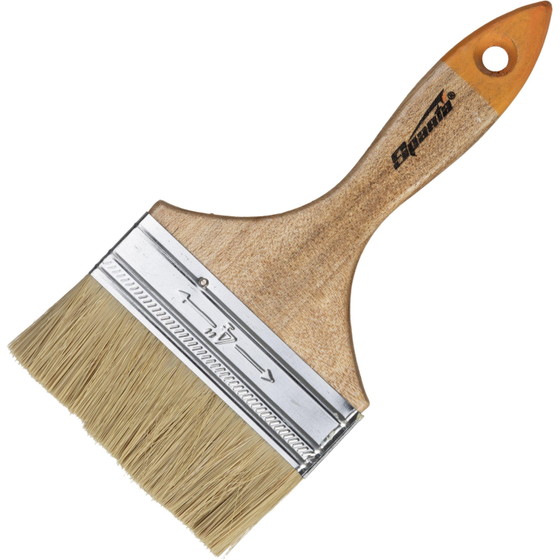 Кисть плоская Sparta Slimline 100мм, натур. щетина, дерев. ручка (824455) - фото 1