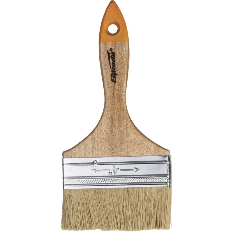 Кисть плоская Sparta Slimline 100мм, натур. щетина, дерев. ручка (824455) - фото 3