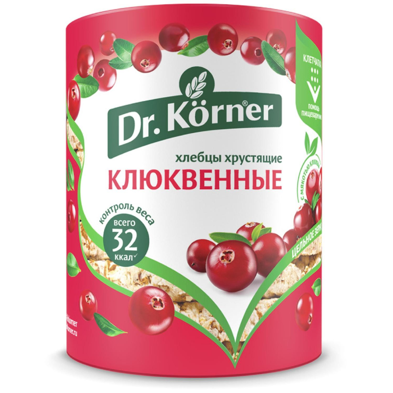 Хлебцы хрустящие Злаковый коктейль клюквенный Dr.Korner 100 гр - фото 1
