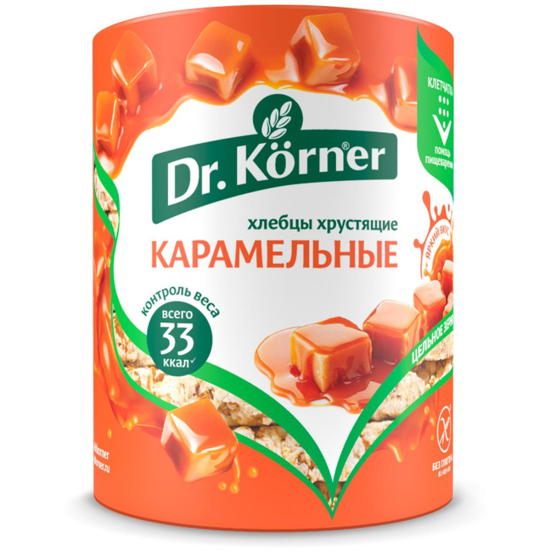 Хлебцы хрустящие Кукурузно-рисовые карамельные Dr.Korner 90 гр - фото 1