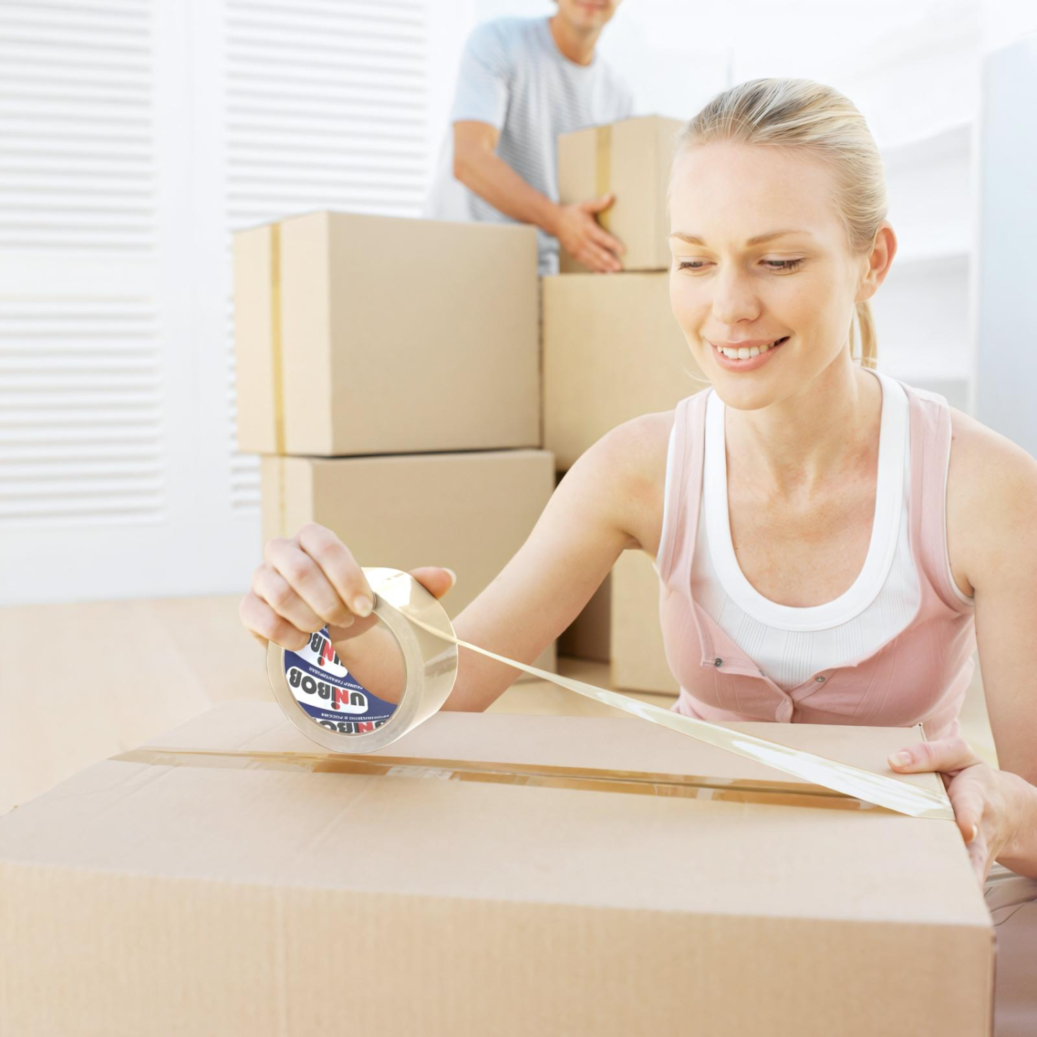 Клейкая лента упаковочная Unibob 48мм х 198м 45мкм прозрачная - фото 2