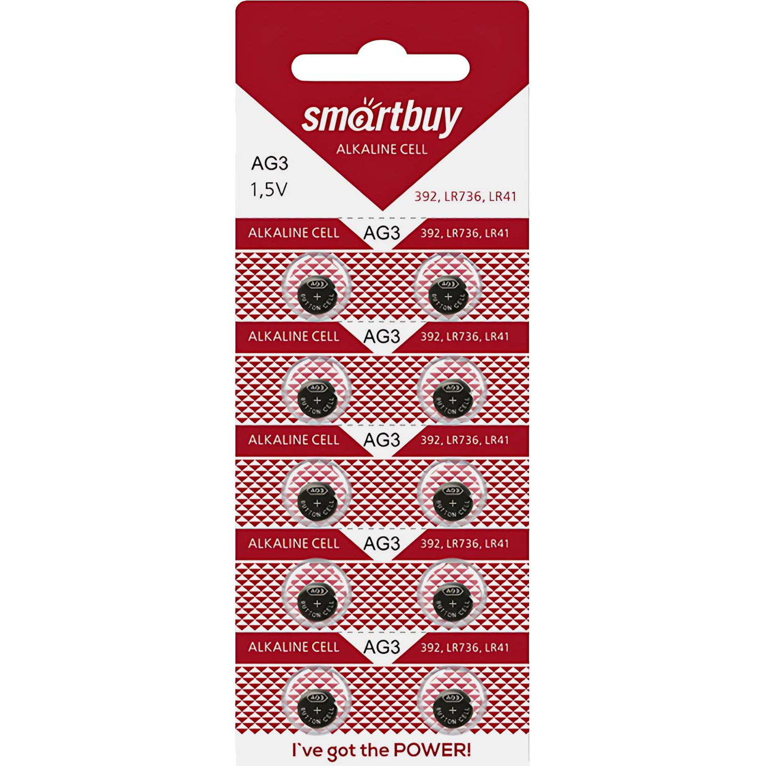 Батарейка Smartbuy AG3-10B 10шт/бл (SBBB-AG3-10B) - фото 1