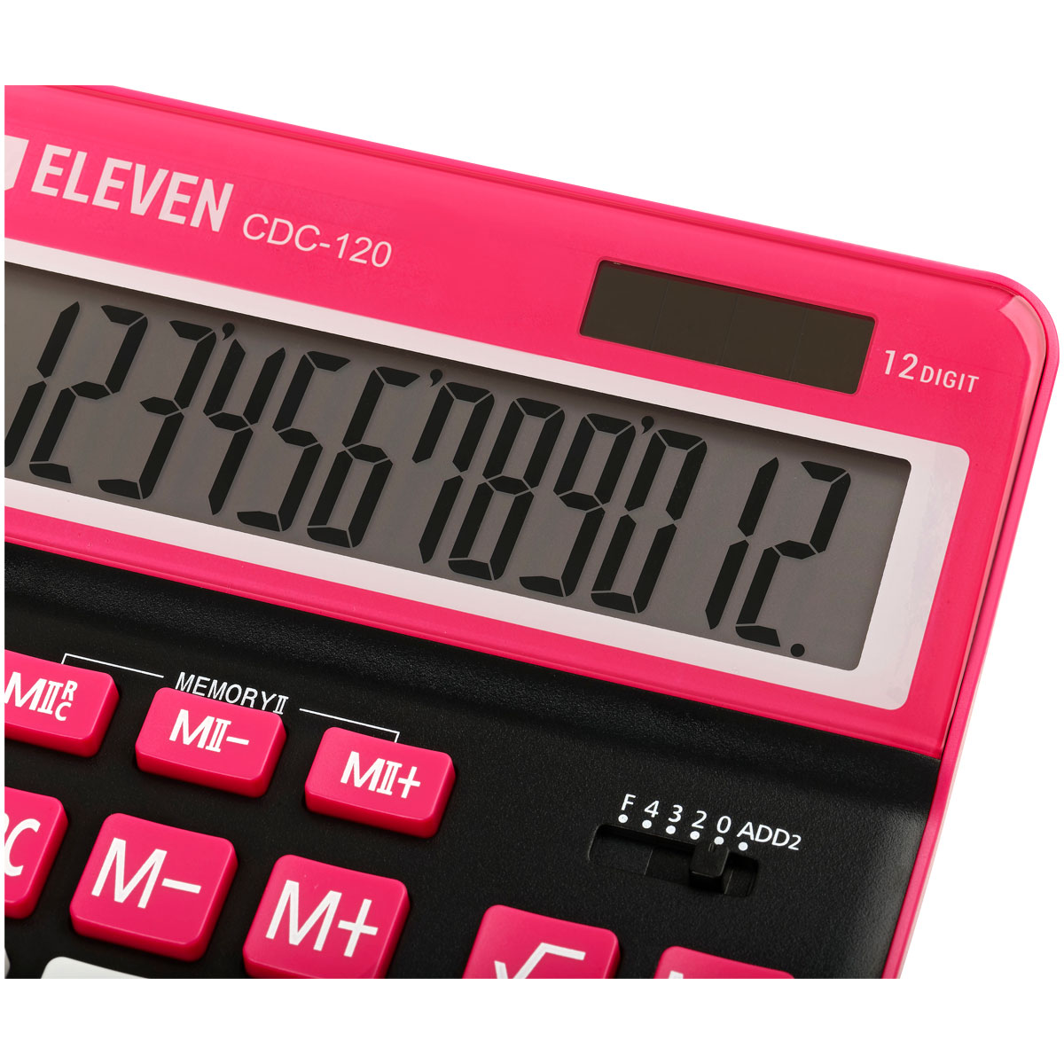 Калькулятор настольный Eleven CDC-120-BK/RD, 12 разрядов, двойное питание, 155*206*38мм, черный/красный - фото 4