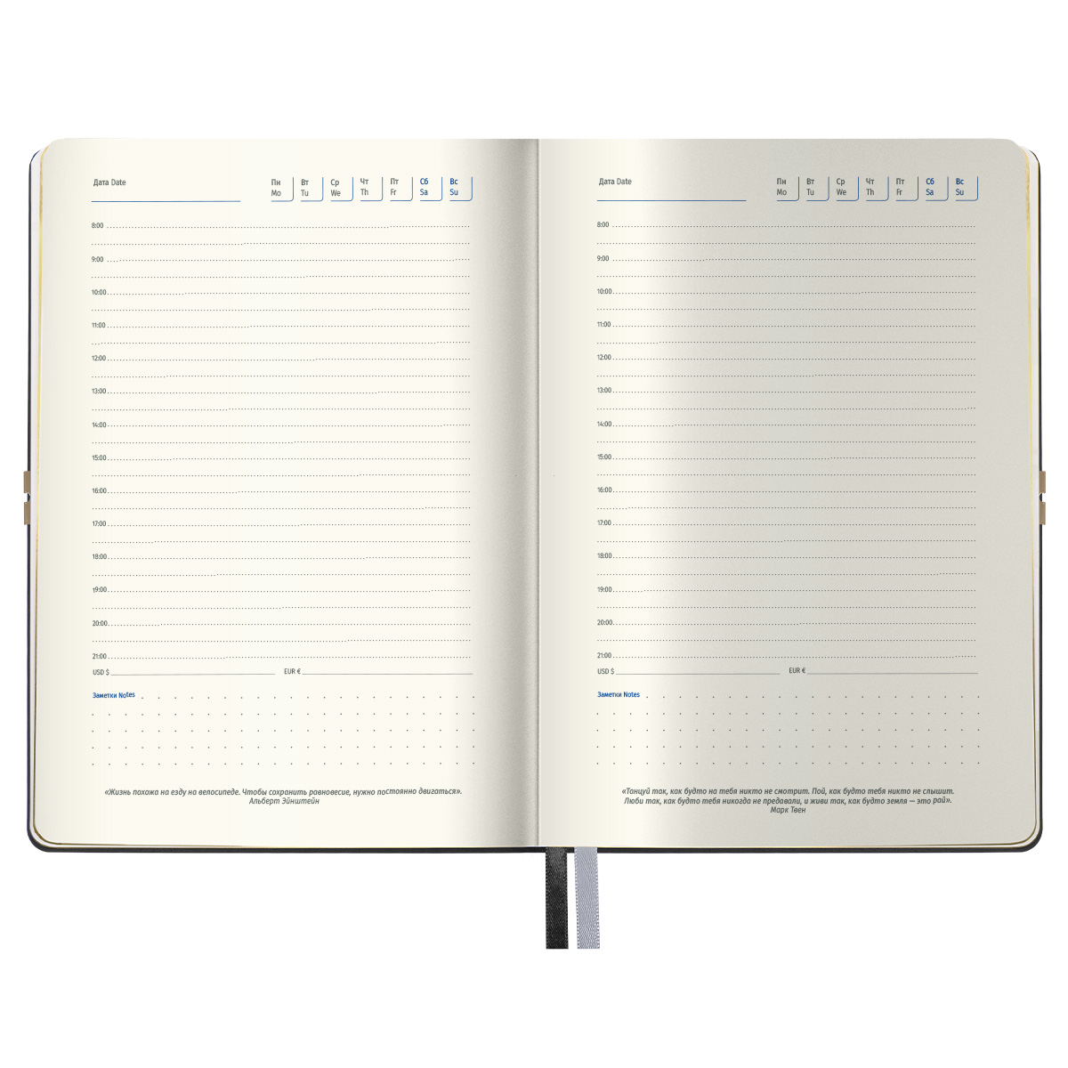 Ежедневник недатированный, А5, 136л., кожзам, Berlingo "Casual Gold", с резинкой, черный, золотой срез - фото 4