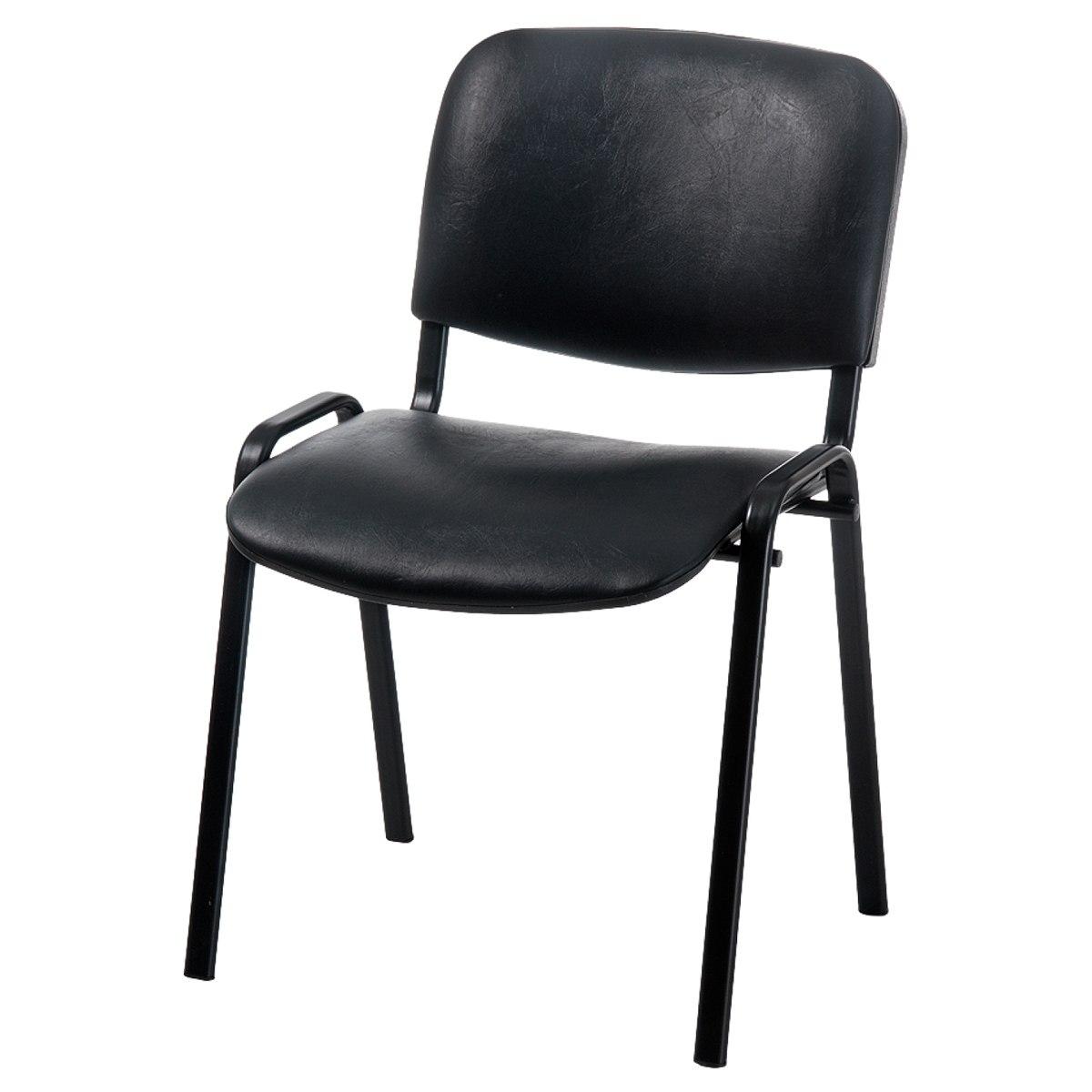 Стул Фабрикант "Изо" PV1, BL, каркас черный, обивка кожзам черный - фото 1