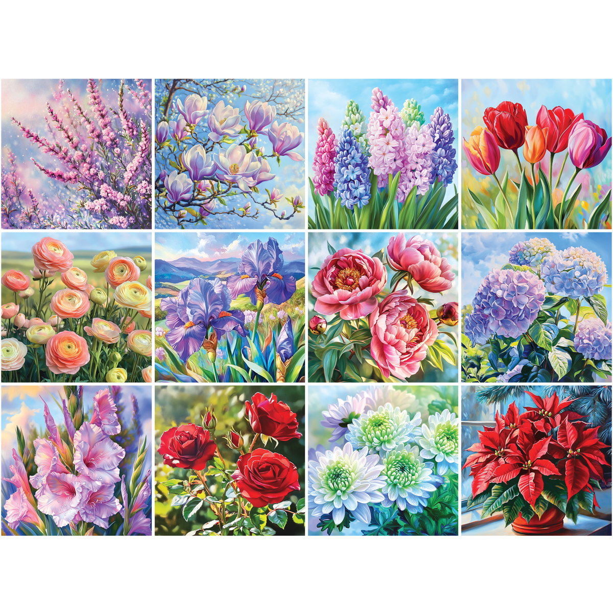 Календарь настенный перекидной на скрепке, 290*290 мм 12л. BG "Поэзия цветов", 2026г. - фото 3