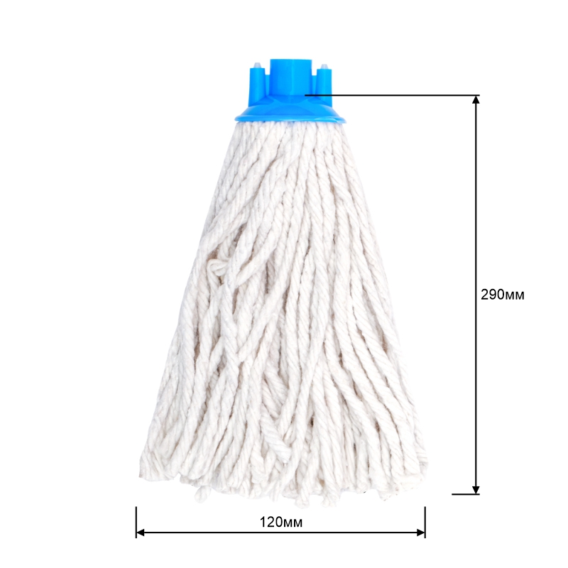 Насадка МОП для швабры OfficeClean Professional, веревочная, крепл. еврорезьба, хлопок, ворс 27см, 140г, белая - фото 3