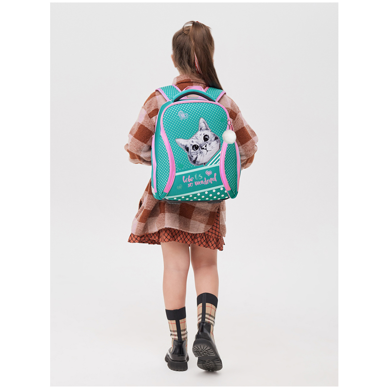 Ранец Berlingo Nova "Curious cat" 37*28*18см, 2 отделения, 2 кармана, анатомическая спинка - фото 7