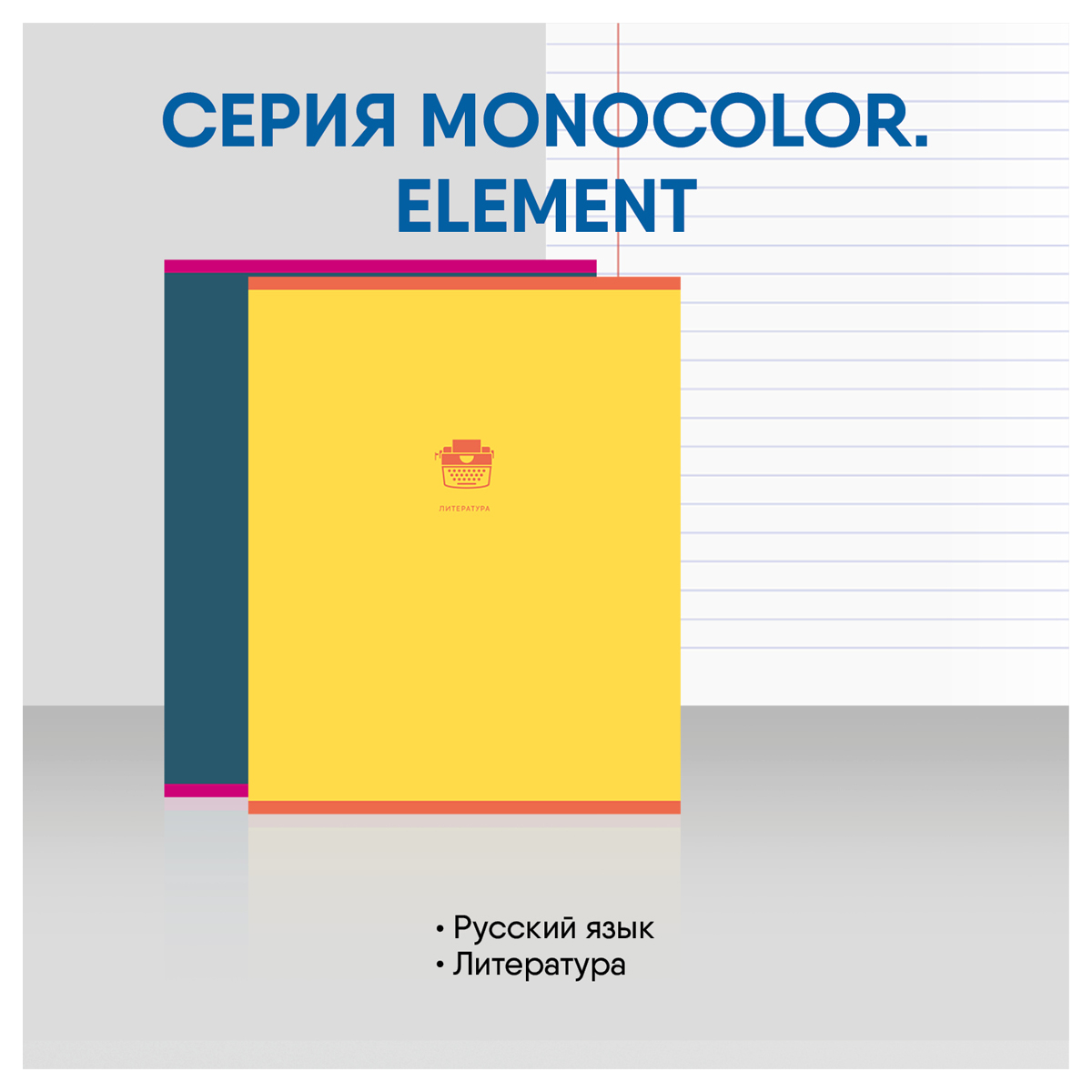 Комплект (12 шт.) предметных тетрадей 48л. BG "Monocolor. Element", ламинация soft-touch, выб. лак, 70г/м2, пенал - фото 5