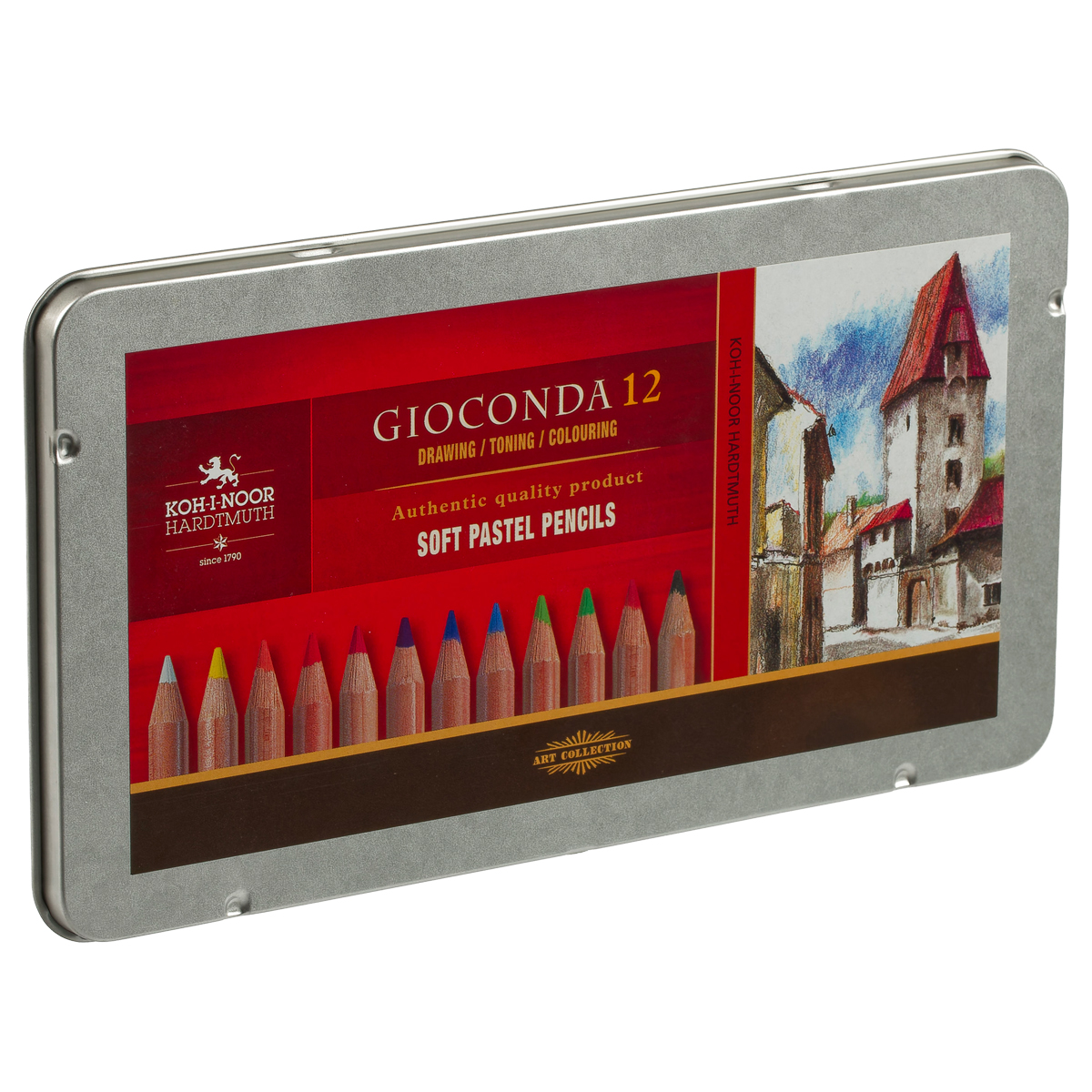 Пастельные карандаши Koh-I-Noor "Gioconda", 12цв., метал. пенал - фото 10