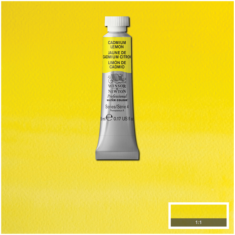 Акварель художественная Winsor&Newton "Professional", 5мл, туба, №086 кадмий лимонный - фото 4