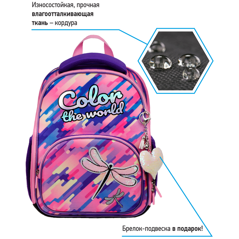 Ранец Berlingo Profi "Color the world" 36*28*14см, 2 отделения, 4 кармана, анатомическая спинка - фото 3