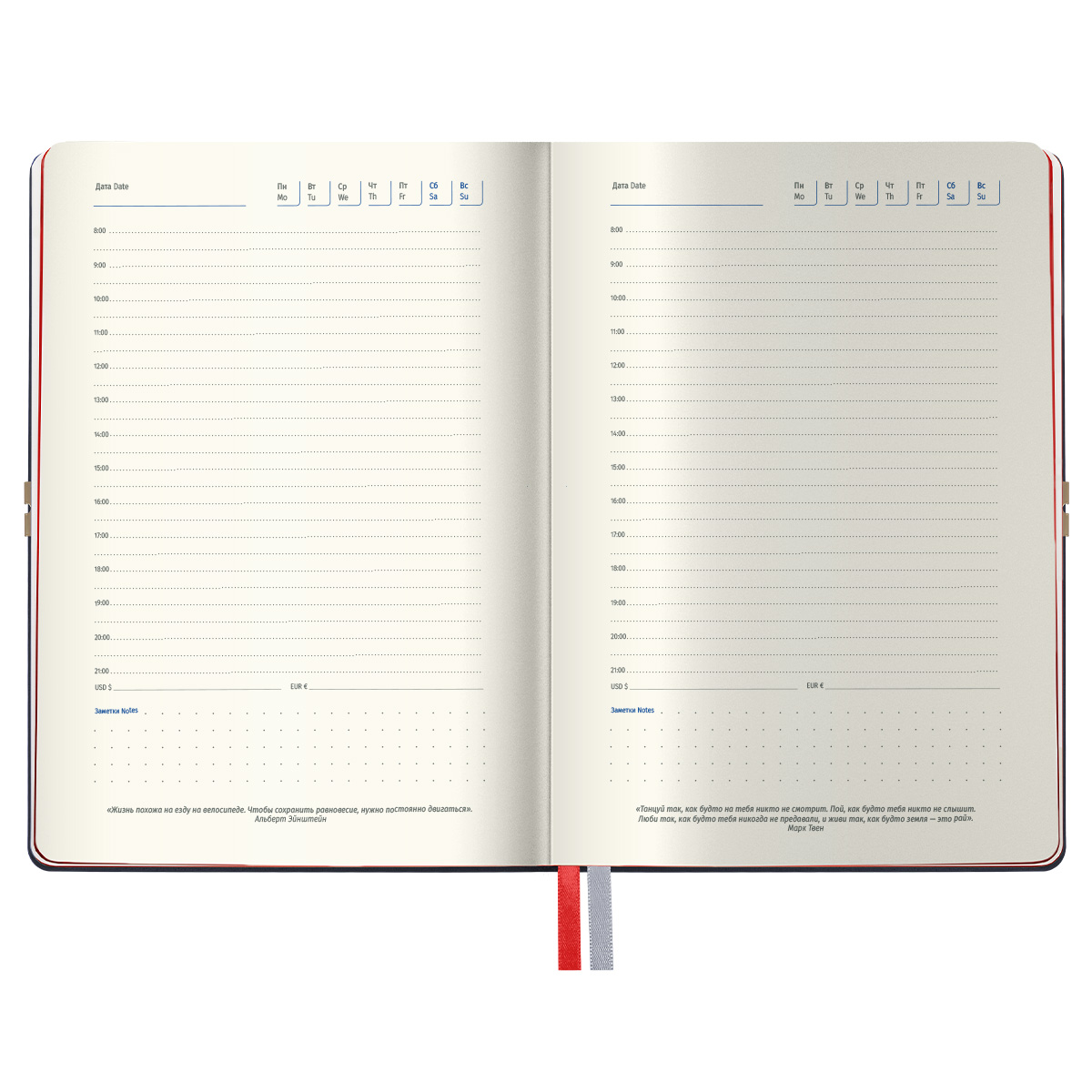 Ежедневник недатированный, А5, 136л., кожзам, Berlingo "Casual", с резинкой, черный, красный срез - фото 4