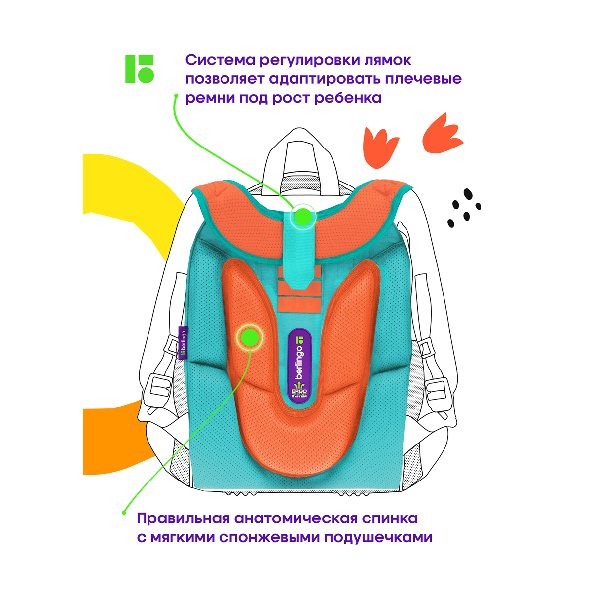 Ранец Berlingo Expert Max "Little dreamer" 38*29*16см, 2 отделения, 2 кармана, анатомическая спинка, дождевик в комплекте - фото 8