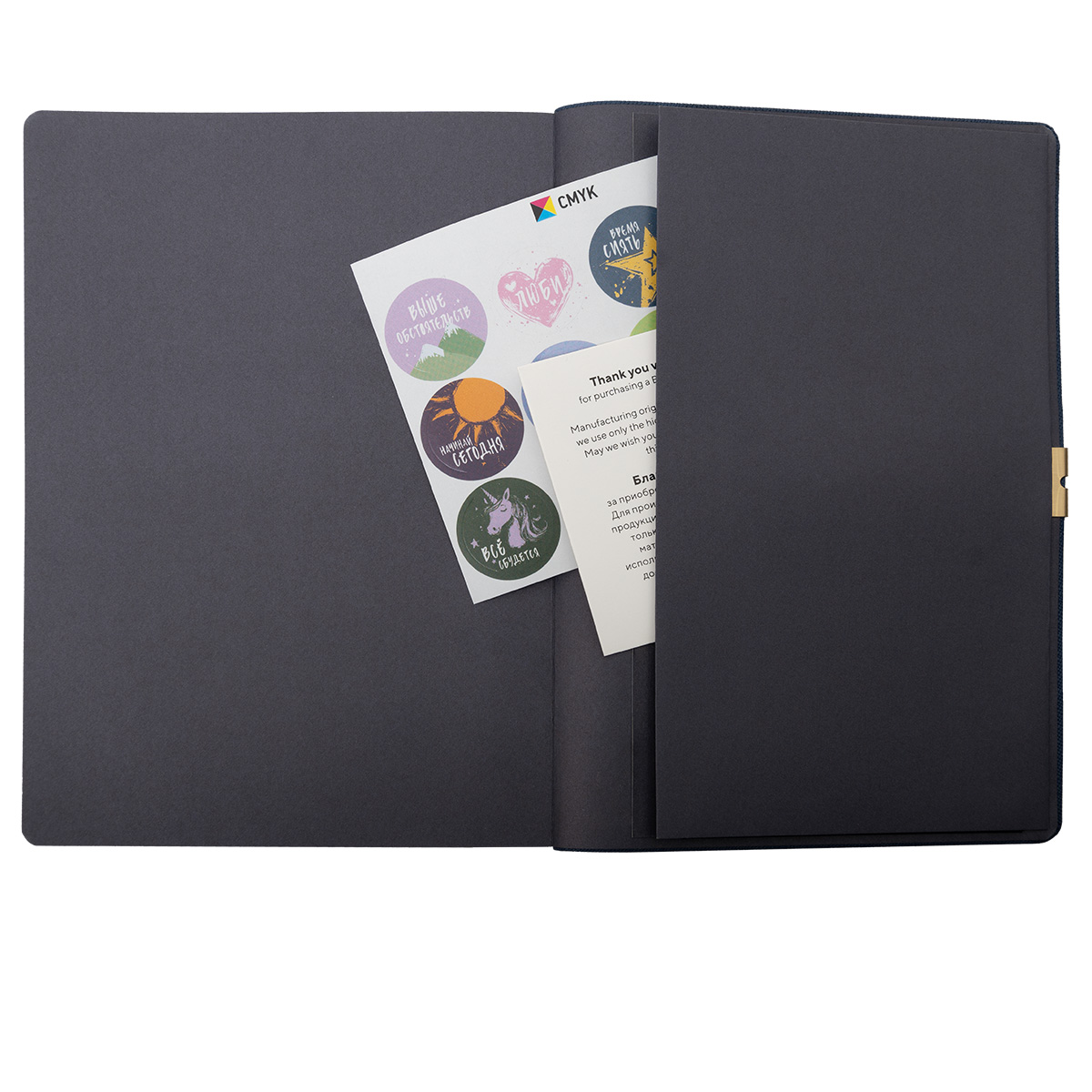 Ежедневник недатированный, А5, 136л., кожзам, Berlingo "Casual Gold", с резинкой, черный, золотой срез - фото 6