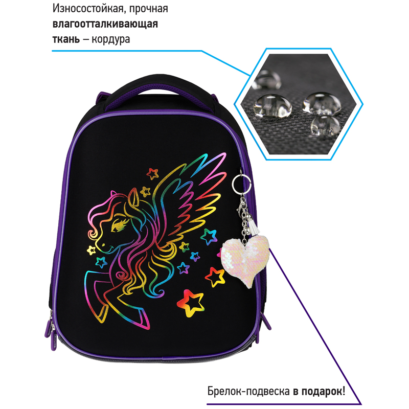 Ранец Berlingo Expert "Pegas" 37*28*16см, 2 отделения, 2 кармана, анатомическая спинка - фото 3