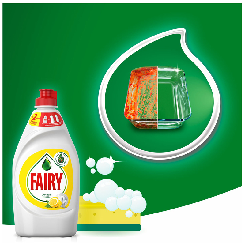 Средство для мытья посуды, 900 мл, FAIRY (Фейри) "Сочный лимон" - фото 7
