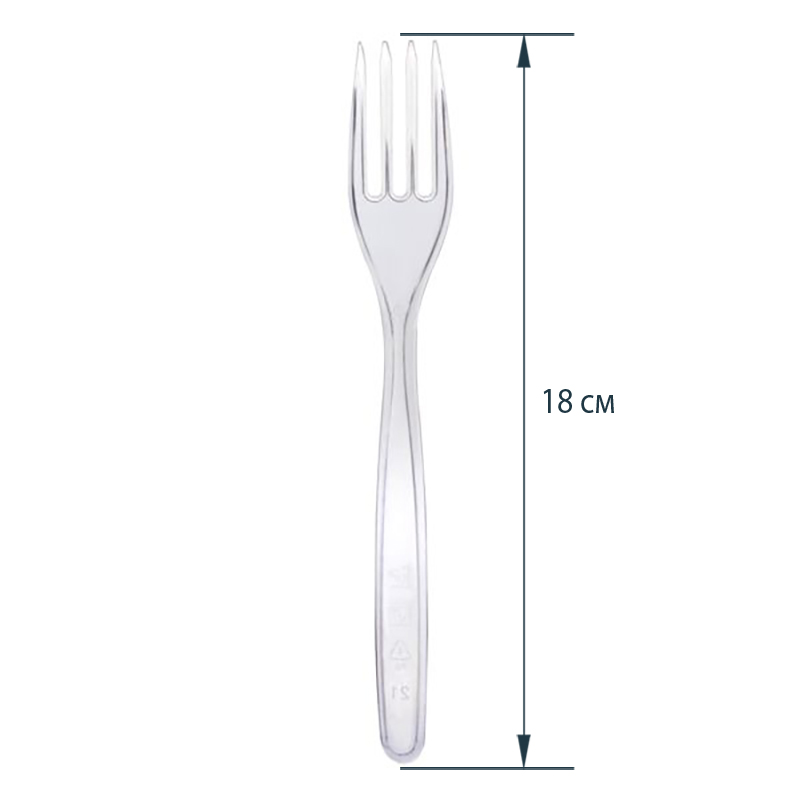 Вилки одноразовые OfficeClean, набор 48шт., ПС, прозрачные, 18см - фото 2
