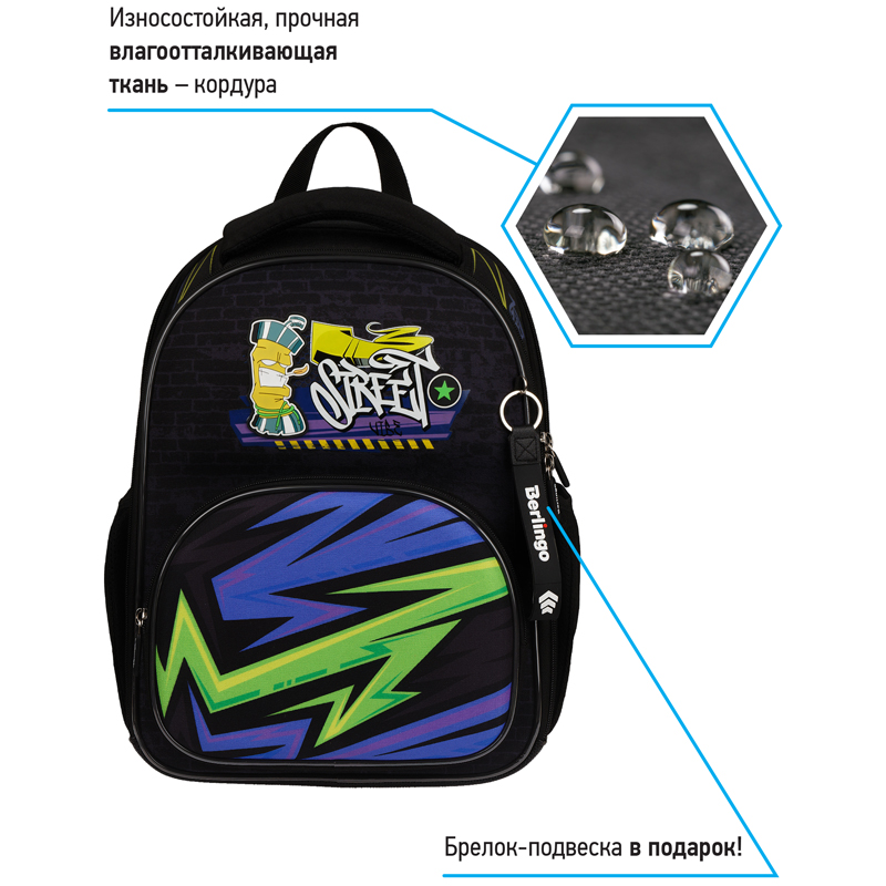 Ранец Berlingo Profi "Street vibe" 36*28*14см, 2 отделения, 4 кармана, анатомическая спинка - фото 3
