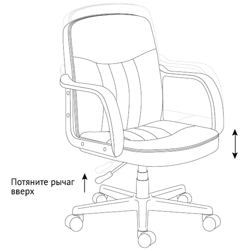 Кресло оператора Helmi HL-M01 "Brief", экокожа черная - фото 8