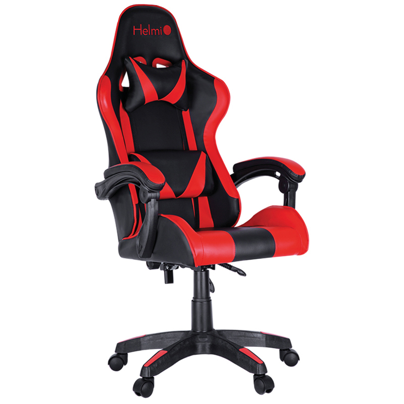 Кресло игровое Helmi HL-G05 "Effect", экокожа черная/красная, 2 подушки - фото 1