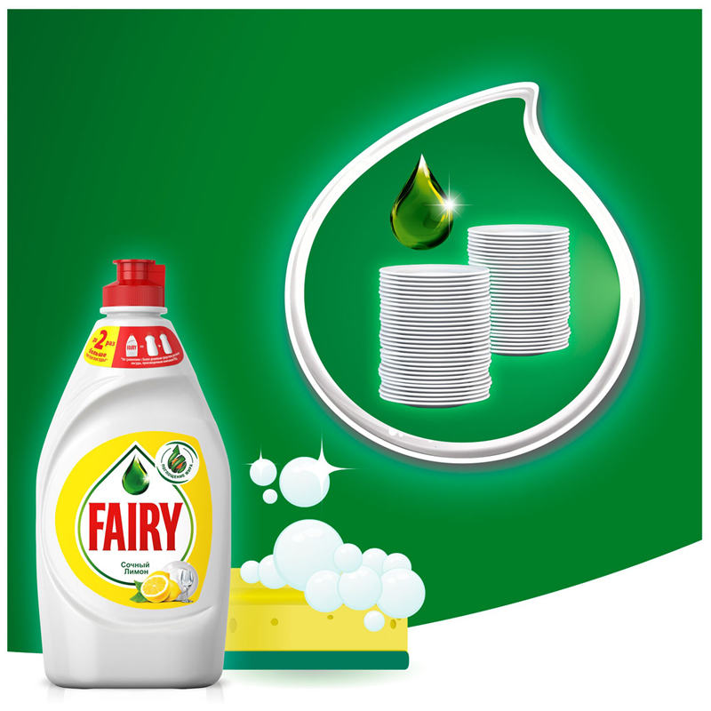 Средство для мытья посуды, 900 мл, FAIRY (Фейри) "Сочный лимон" - фото 5