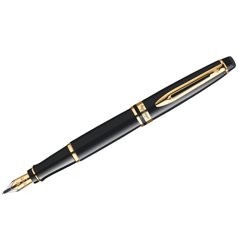 Ручка перьевая Waterman "Expert Black Lacquer GT" синяя, 0,8мм, подарочная упаковка - фото 1