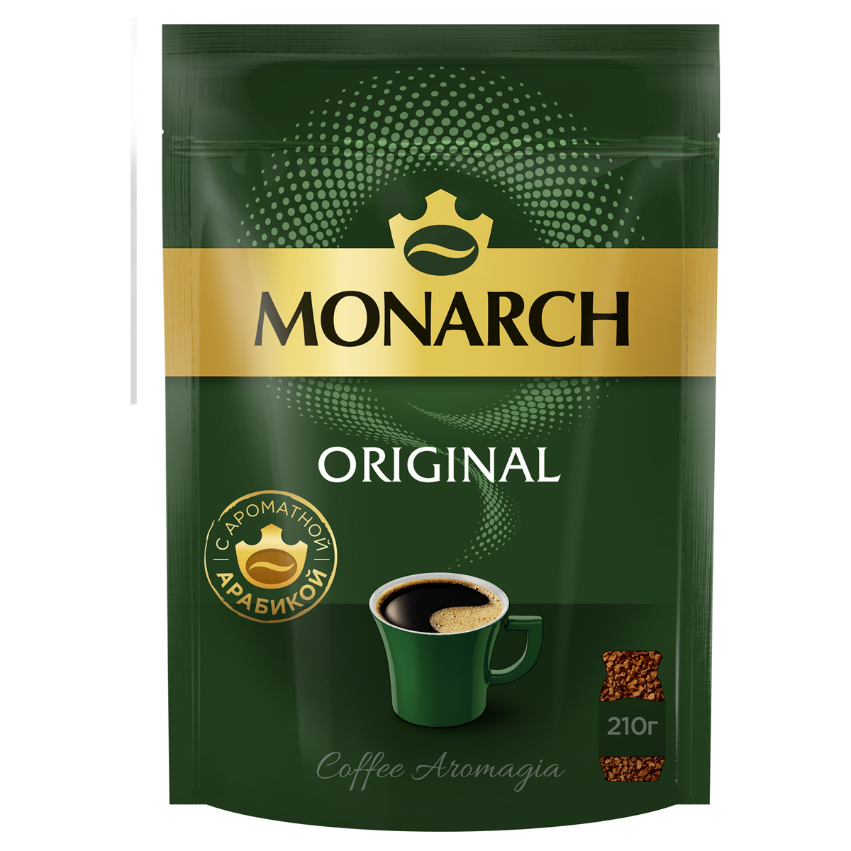 Кофе растворимый Monarch "Original", сублимированный, мягкая упаковка, 210г - фото 1