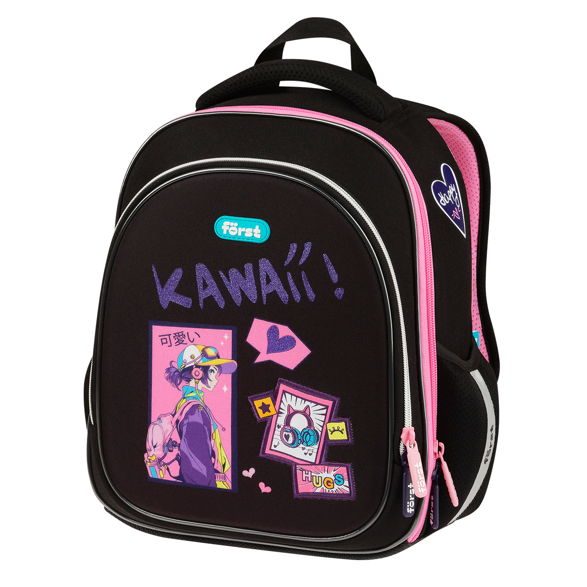 Ранец F?rst F-Light "Kawaii" 36*27*15см, 2 отделения, 2 кармана, анатомическая спинка - фото 1