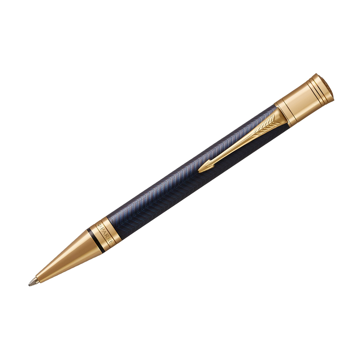 Ручка шариковая Parker "Duofold Prestige Blue Chevron GT" черная, 1,0мм, подарочная упаковка - фото 1