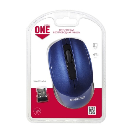 Мышь беспроводная Smartbuy ONE 332, синий, USB, 3btn+Roll - фото 6