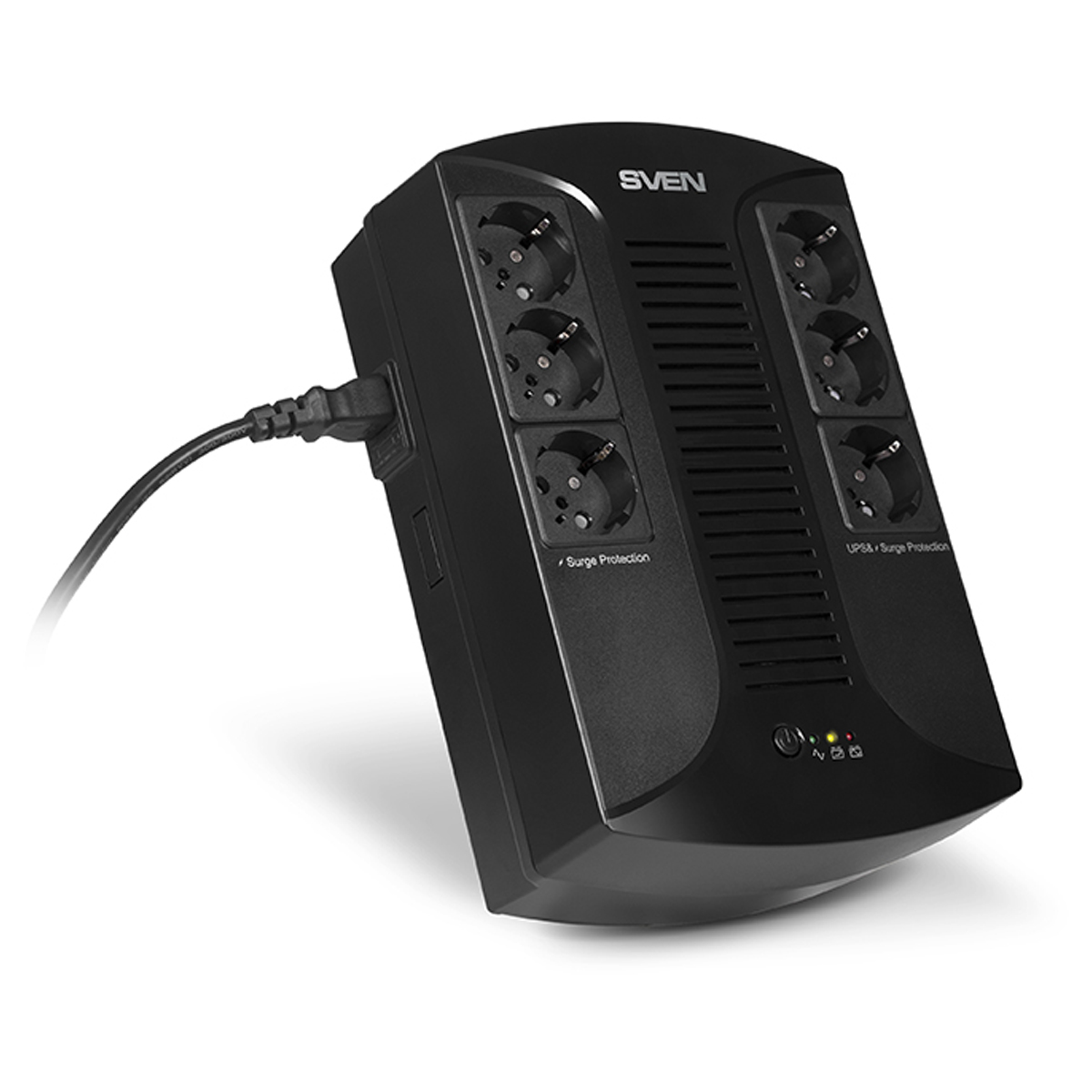 Источник бесперебойного питания Sven UP-L1000E, 6 розеток (3х UPS/сетевой фильтр + 3x сетевой фильтр), 1000ВA, 510Вт - фото 6